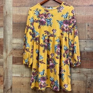 Acting Pro Yellow Floral Long Sleeve Dress